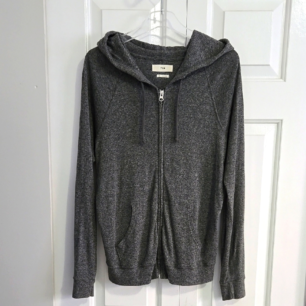 Like New Aritzia TNA Grey Knit Hoodie Zip Up
